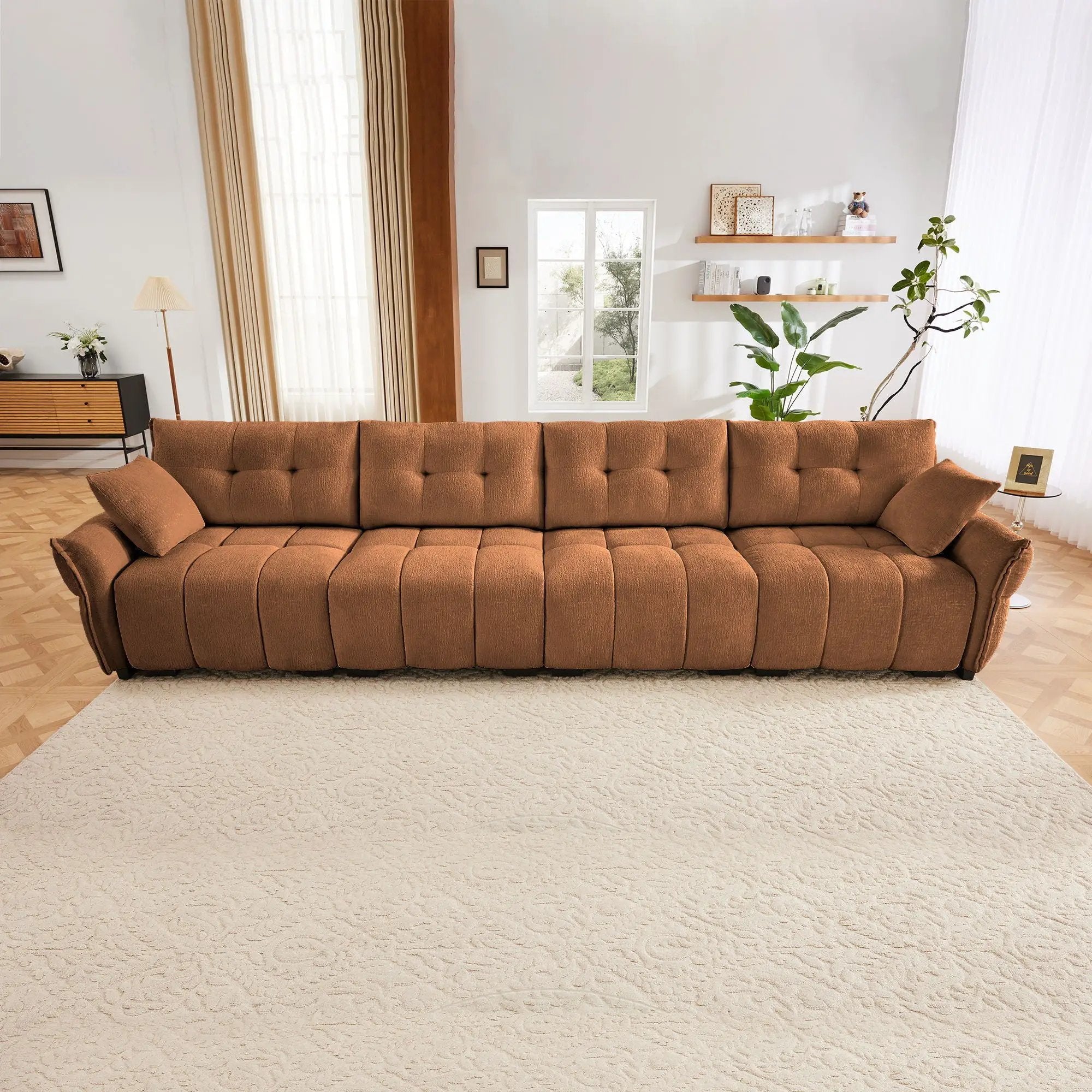 Modern Sofa & Pillows, Textured Cover, High Rebound Cushions by Unique Piece Furniture