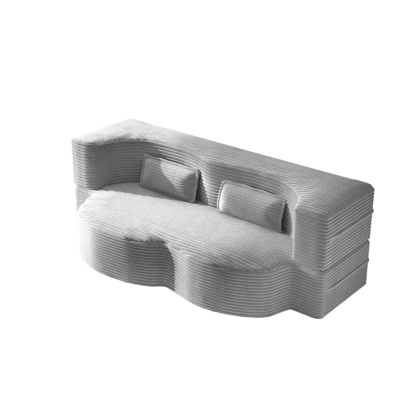 Floor Sofa With 2 Pillows, Convertible Twin Size Mattress For Living Room by HouseOfZazla