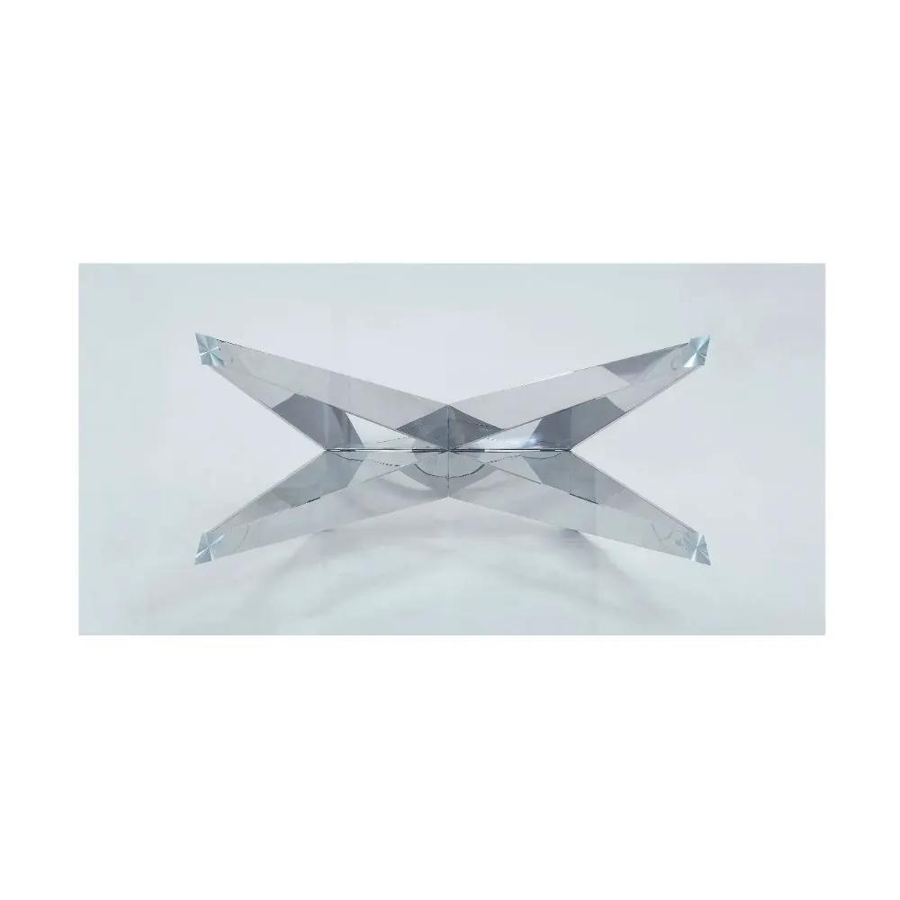 Dekel - Dining Table - Clear Glass Top & Stainless Steel by Unique Piece Furniture