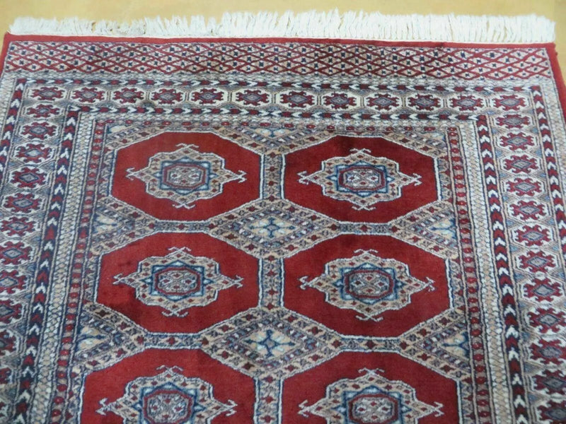4' X 6' Vintage Handmade Pakistan Turkoman Bokhara Fine Woven Wool Rug Nice by Jewel Rugs