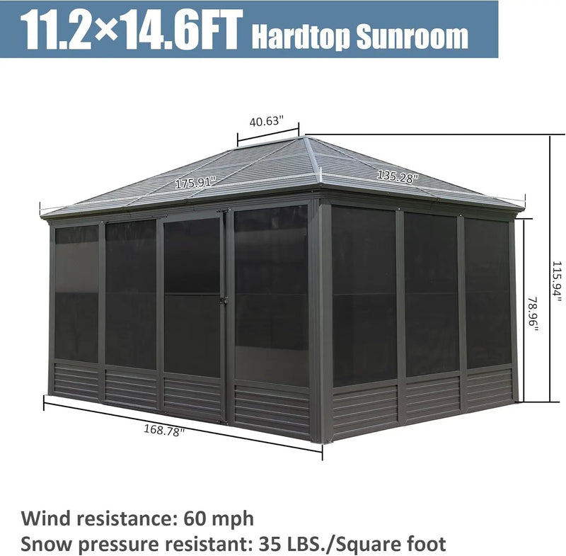 11.2x14.6FT Aluminum Hardtop Gazebo by HouseOfZazla