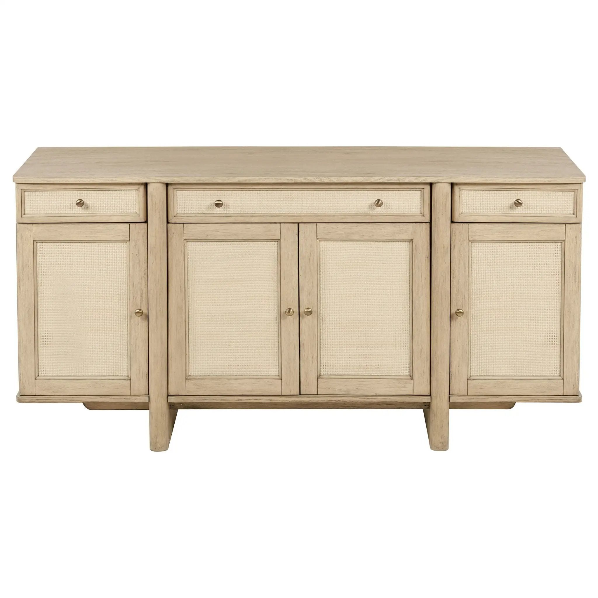Kailani 4-door Cane Sideboard Buffet Cabinet Beige Oak by Unique Piece Furniture