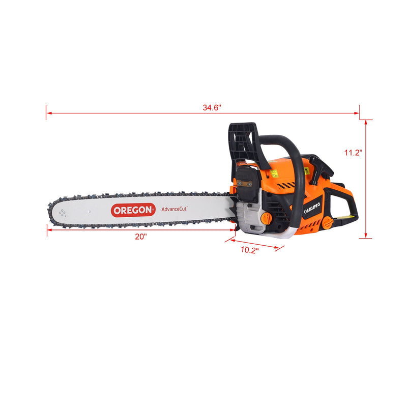 Gasoline Chainsaw 20" 52Cc For Tree And Wood Cutting - Orange by HouseOfZazla