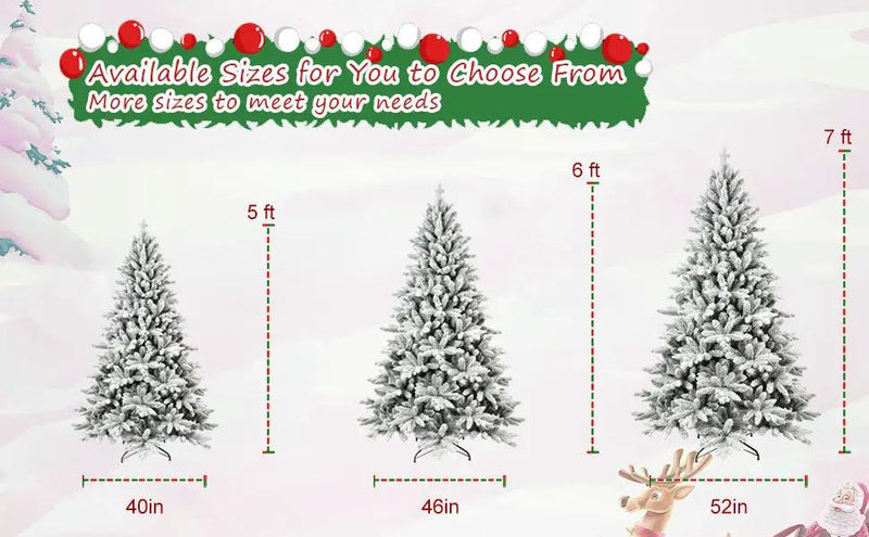 7ft Flocked Christmas Tree with 1514 Tips by HouseOfZazla