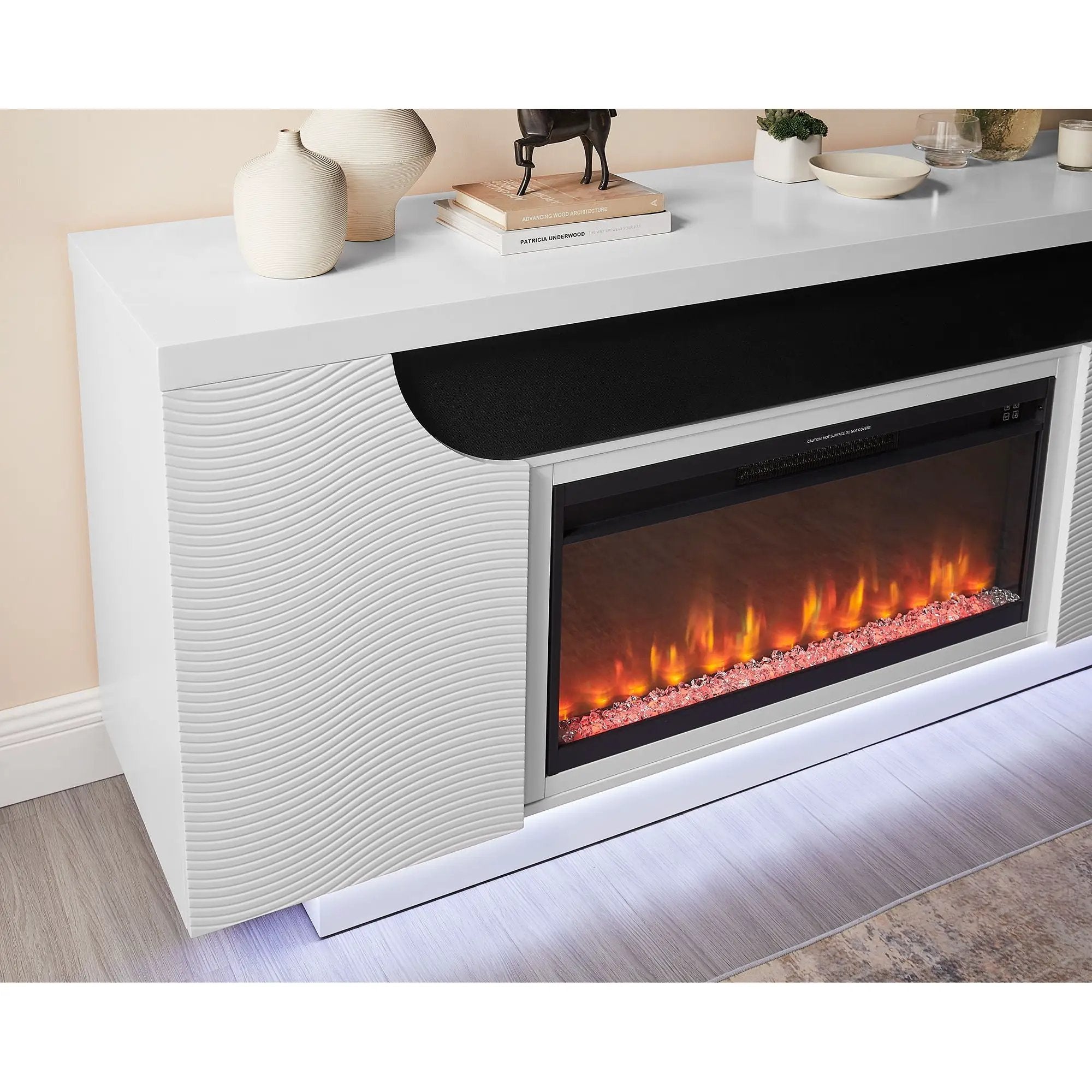 Alessia - Electric Fireplace With Multi Color LED And Flame Settings by Unique Piece Furniture