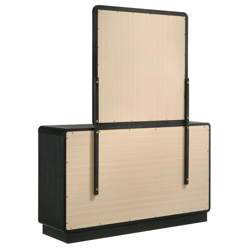 Cavelle 6-drawer Dresser and Mirror Black by Unique Piece Furniture