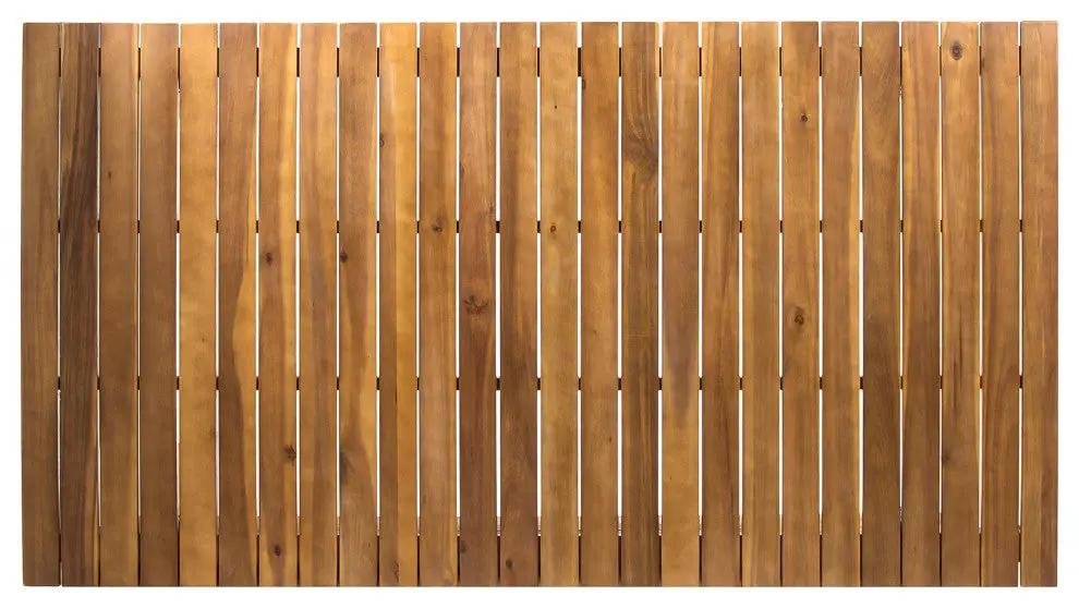 Outdoor 7 Pieces Acacia Wood Dining Set with Taiga 69 Table and Teak Finish by HouseOfZazla