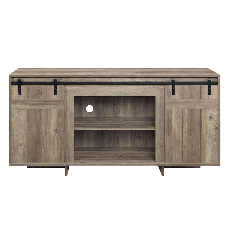 Bellarosa TV Stand with Sliding Barn Doors - Dark Gray, photo 3 of 4