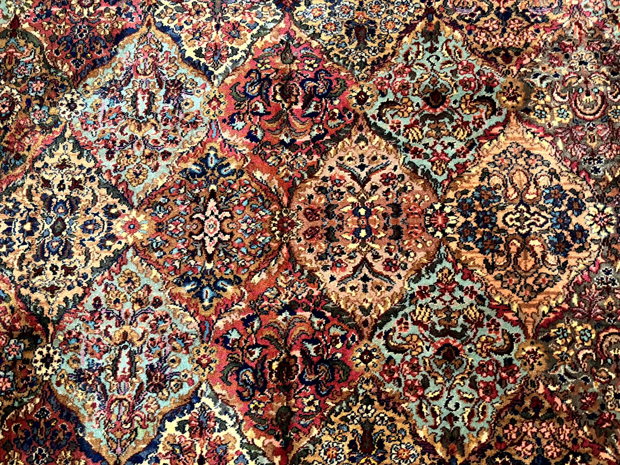 12x16 Karastan Multicolor Panel Kirman Rug #717, Rare Palace Size Wool Original 700 Series by Jewel Rugs