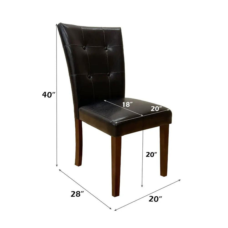 Britney - 20" Side Chair (Set of 2) - Espresso Synthetic Leather & Walnut by Unique Piece Furniture