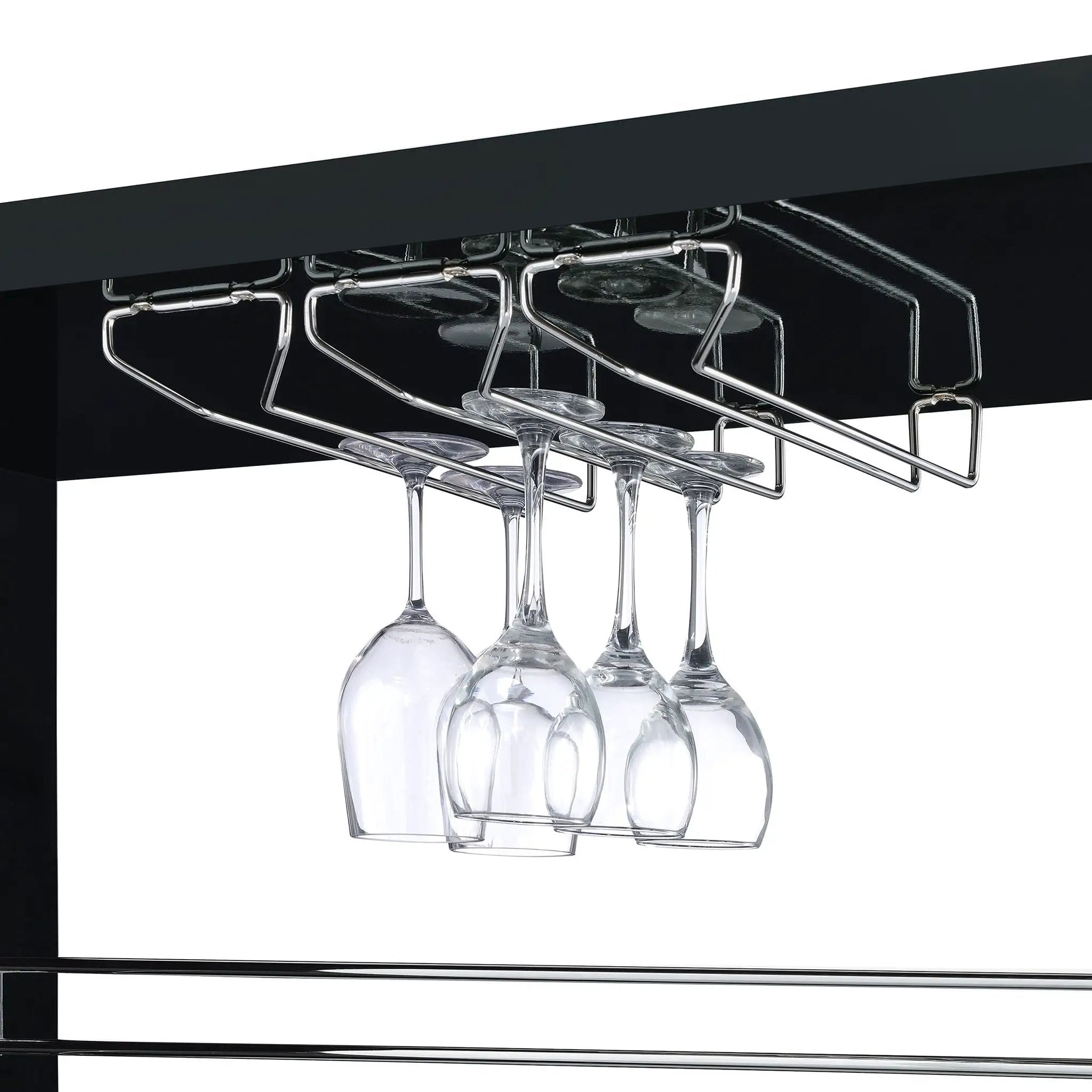 Prescott Rectangular Home Wine Table Black High Gloss by Unique Piece Furniture