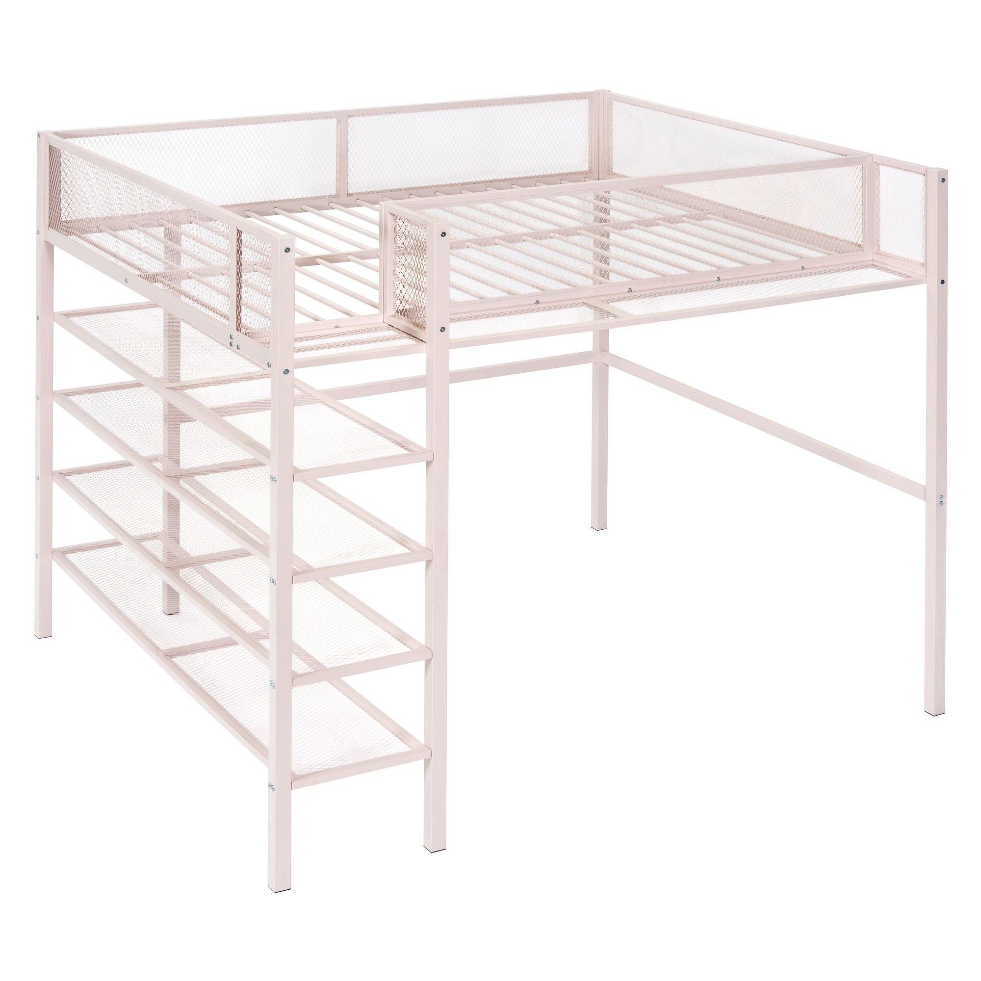 Loft Bed With 4 Tier Shelves And Storage by HouseOfZazla