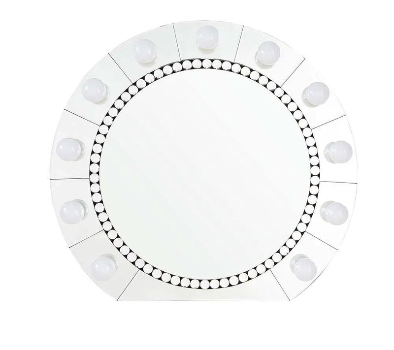 Farai - 29" Accent Mirror - Mirrored & Faux Crystal Diamonds by Unique Piece Furniture