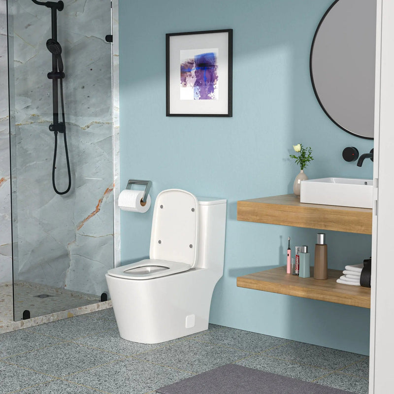 1 Piece Toilet With Single Flush And Soft Closing Seat - White by HouseOfZazla