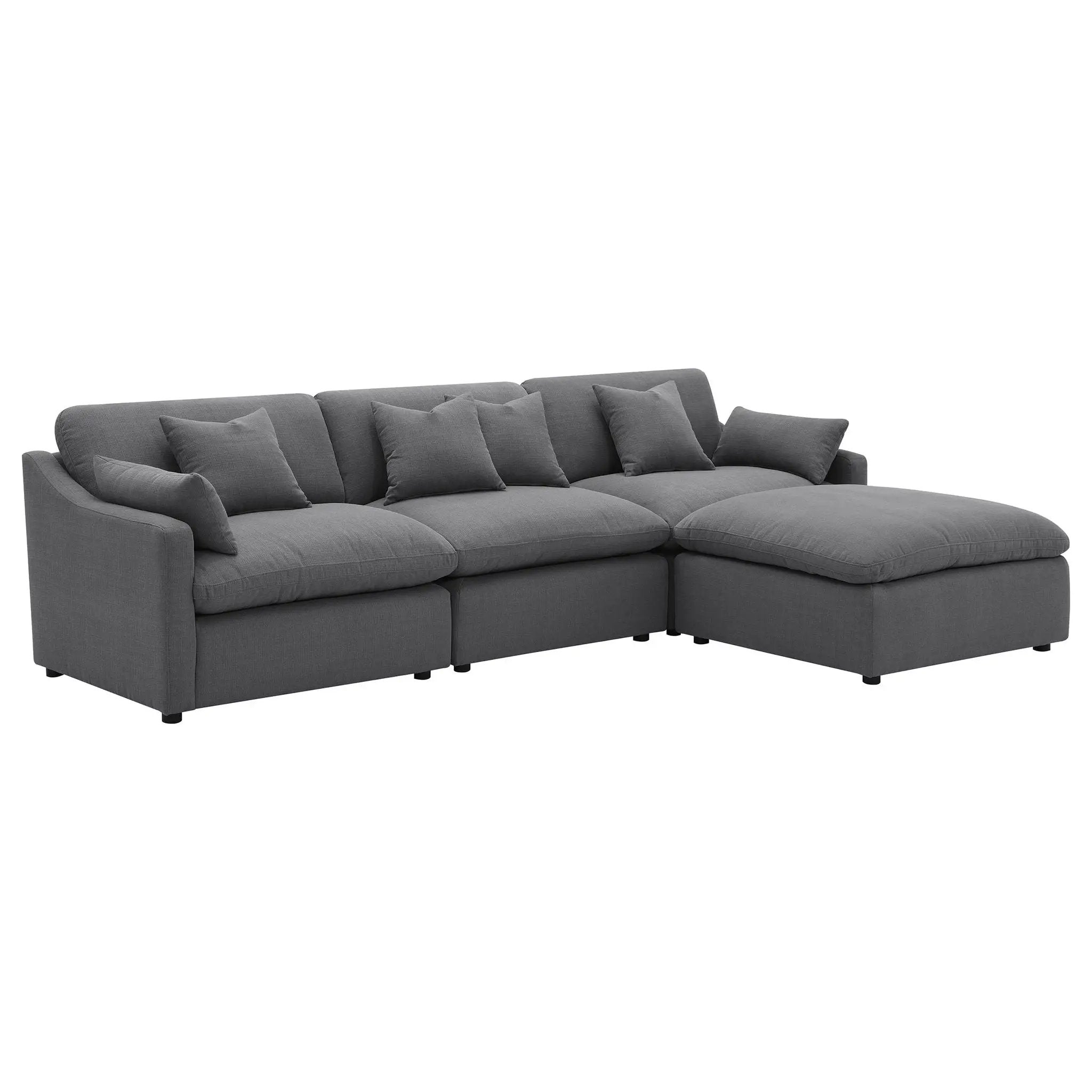Hobson 4-piece Upholstered Modular Sectional Sofa Charcoal by Unique Piece Furniture