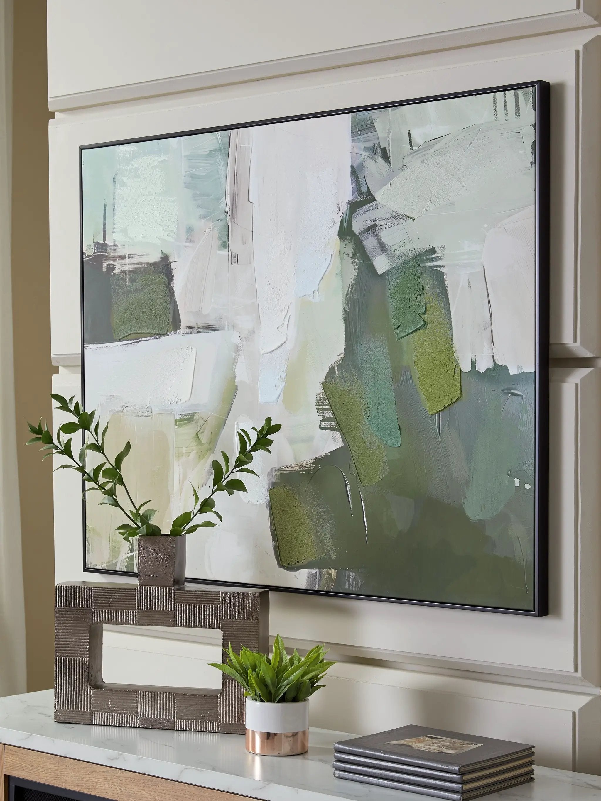 Vinick - Wall Art - Green / Gray / White by Unique Piece Furniture