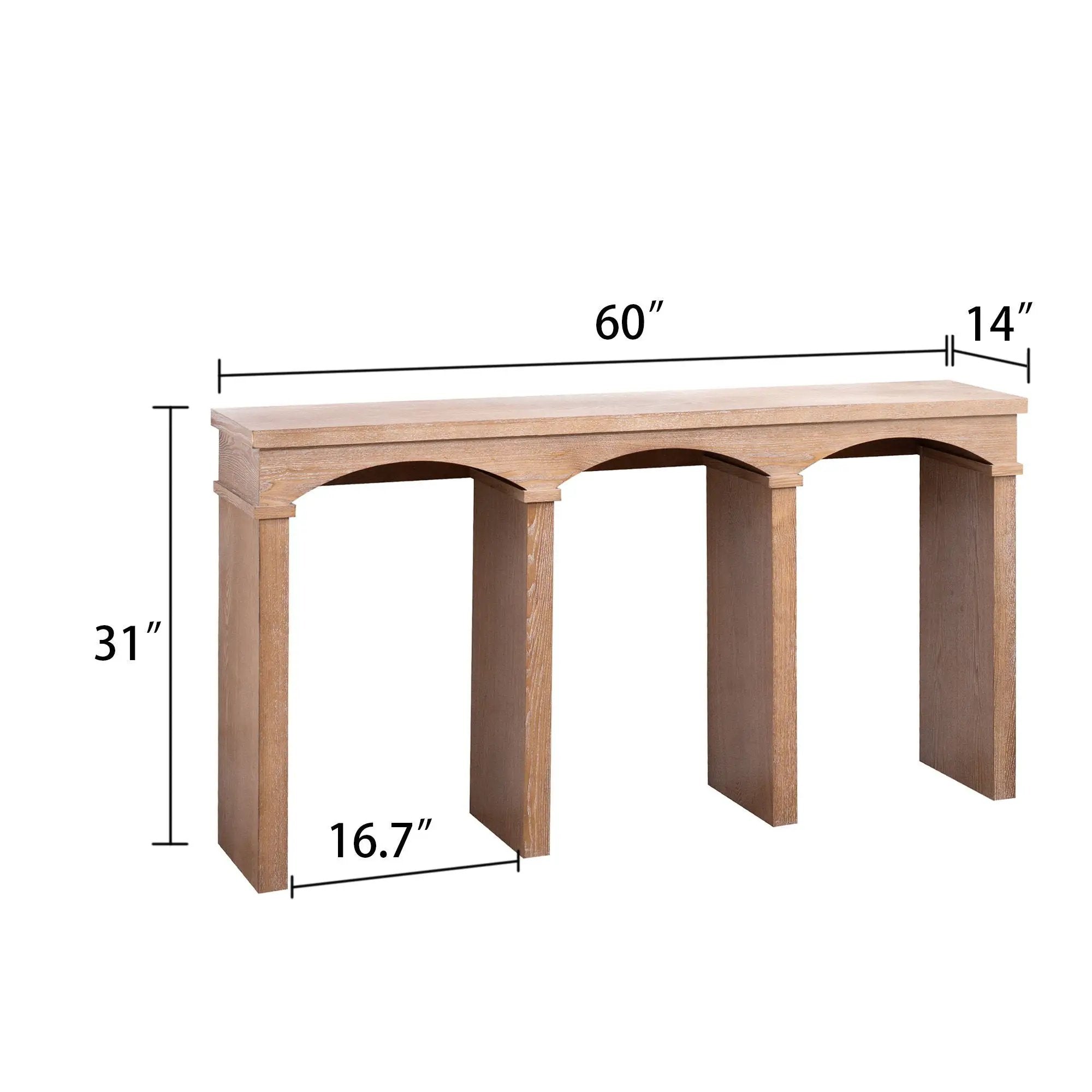 Archway Console Table - Antique Natural / Light Natural / Natural by HouseOfZazla