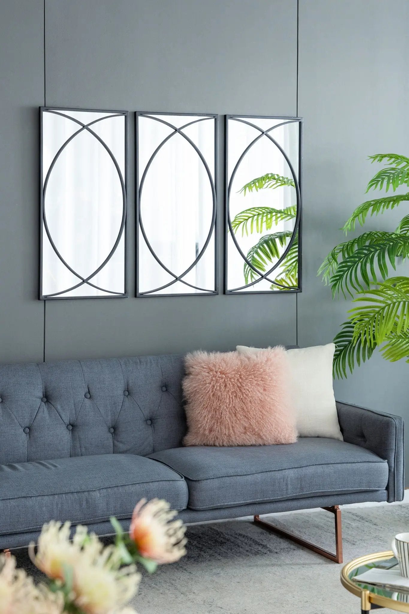 Rectangular Wall Mirrors With Frame, Home Decor For Living Room Bedroom Entryway - Black by HouseOfZazla