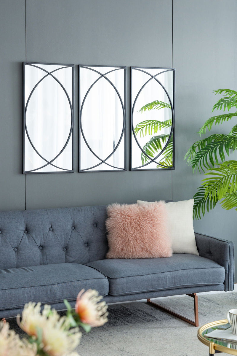 Rectangular Wall Mirror with Black Frame - 15.7" W x 0.7" D x 31.9" H - Black, photo 3 of 8