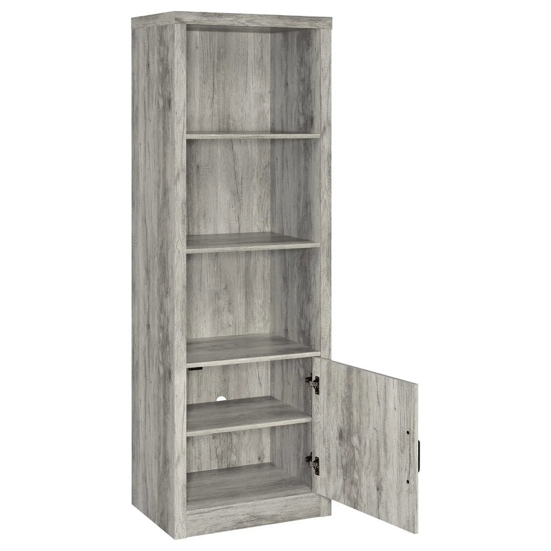 Burke 4-shelf Engineered Wood Media Tower Grey Driftwood by Unique Piece Furniture