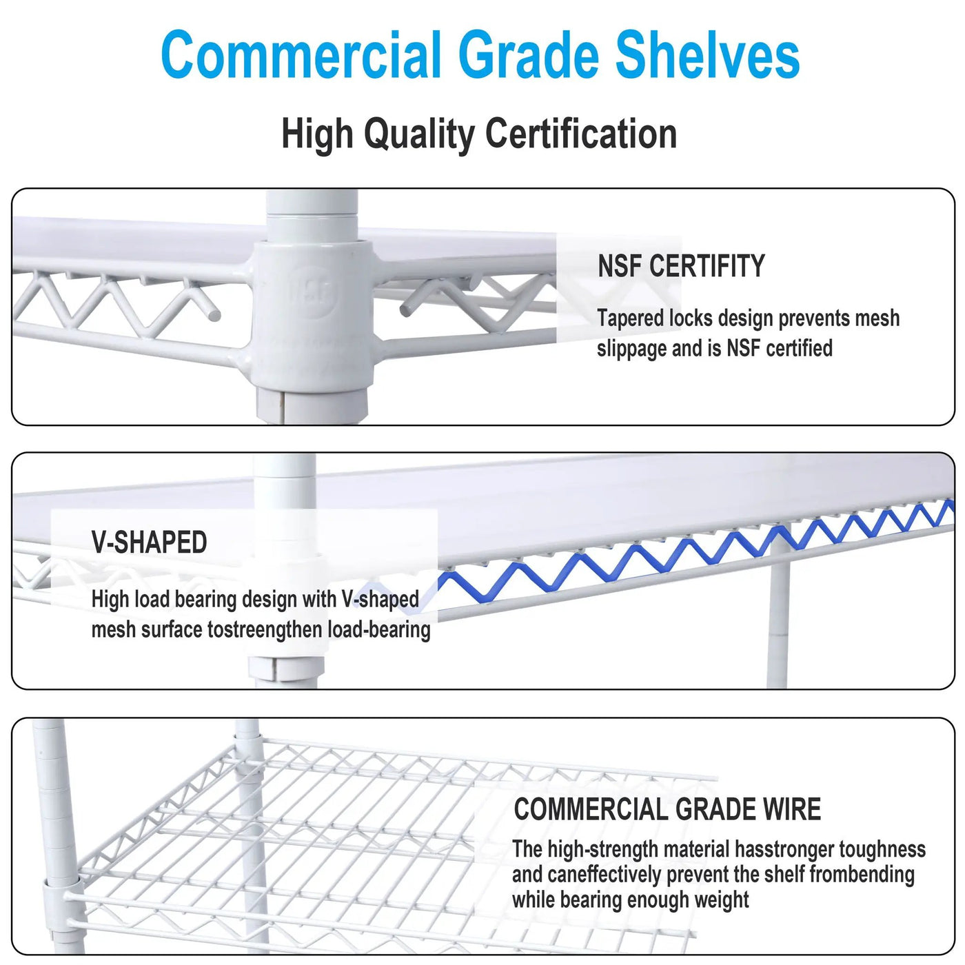 7 Tier Metal Shelf Wire Shelving Unit, 2450Lbs Heavy Duty Adjustable Storage Rack With Wheels & Shelf Liners For Closet Kitchen Garage Basement Commercial Shelving by HouseOfZazla