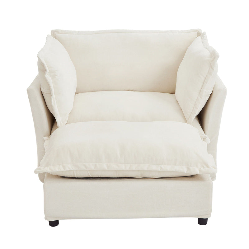 Modern Armchair Sofa With Movable Ottoman by HouseOfZazla