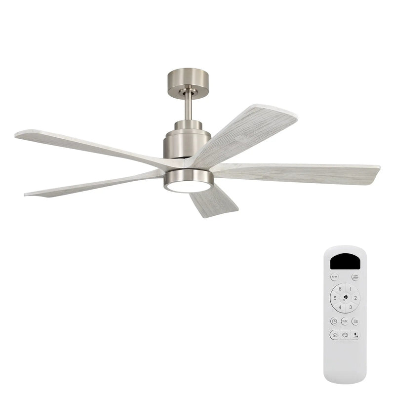 Ultra Quiet Reversible Ceiling Fan With Dimmable LED Light - Brushed Nickel by HouseOfZazla