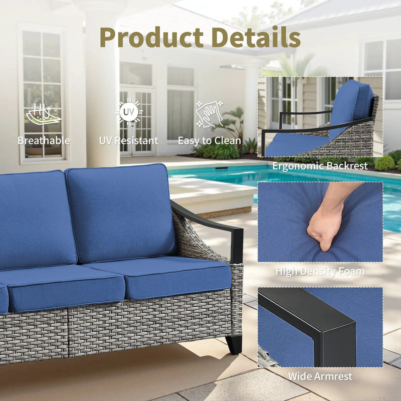 73.4" Wide Outdoor Wicker Sofa by HouseOfZazla