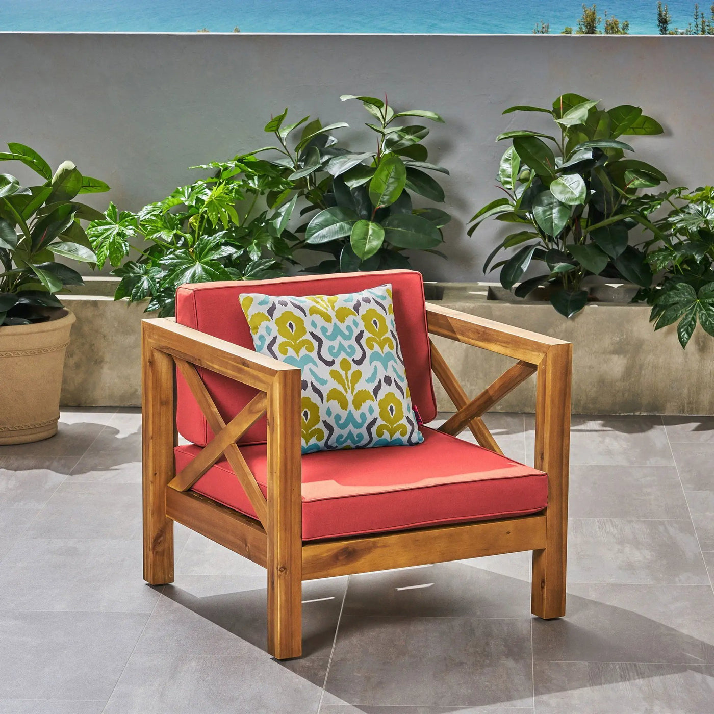 Brava Mid-Century Modern Club Chair with Water Resistant Cushions by HouseOfZazla