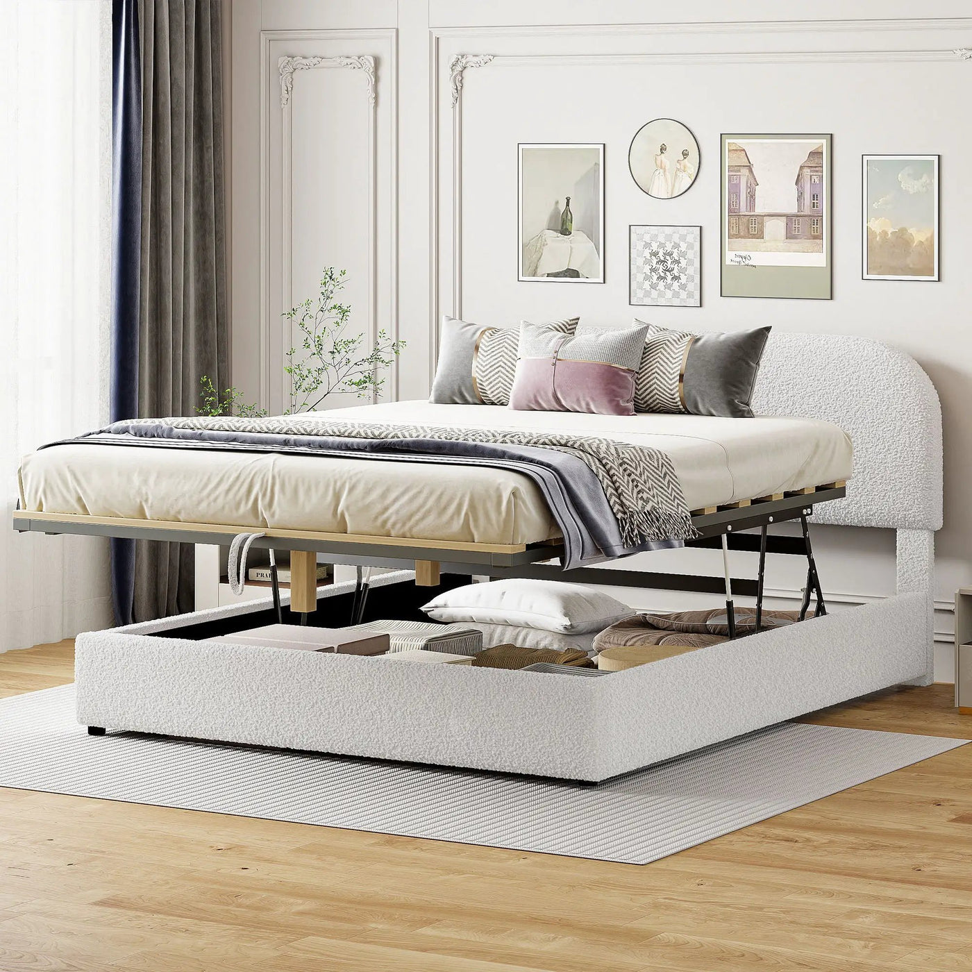 Upholstered Platform Bed With Hydraulic Storage System by HouseOfZazla