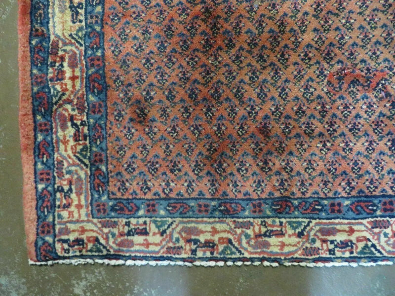 Antique Persian Seraband Runner 3.7 x 11 - Red, Wool, Mir Pattern by Jewel Rugs