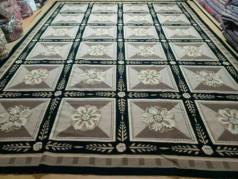 9' X 12' Handmade English Aubusson Savonnerie Design Needlepoint Wool Rug Nice by Jewel Rugs