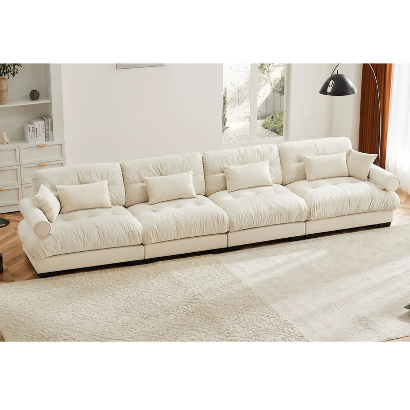 Super Comfort Oversized Modular Sectional Sofa, Deep Seat Convertible L Shaped Couch by Unique Piece Furniture