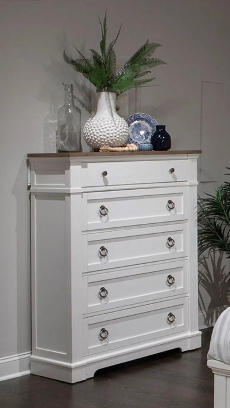 Kingston - Drawer Chest - Whisper White And Cerused Nutmeg, photo 2 of 7