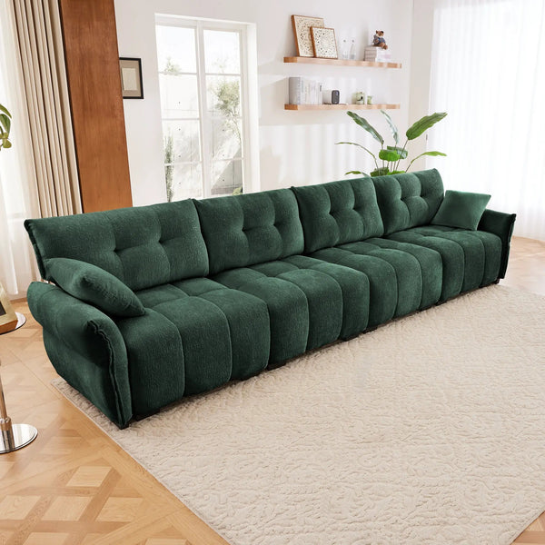 Modern 4-Seater Sofa, Solid Wood Frame In Premium Chenille, photo 2 of 10