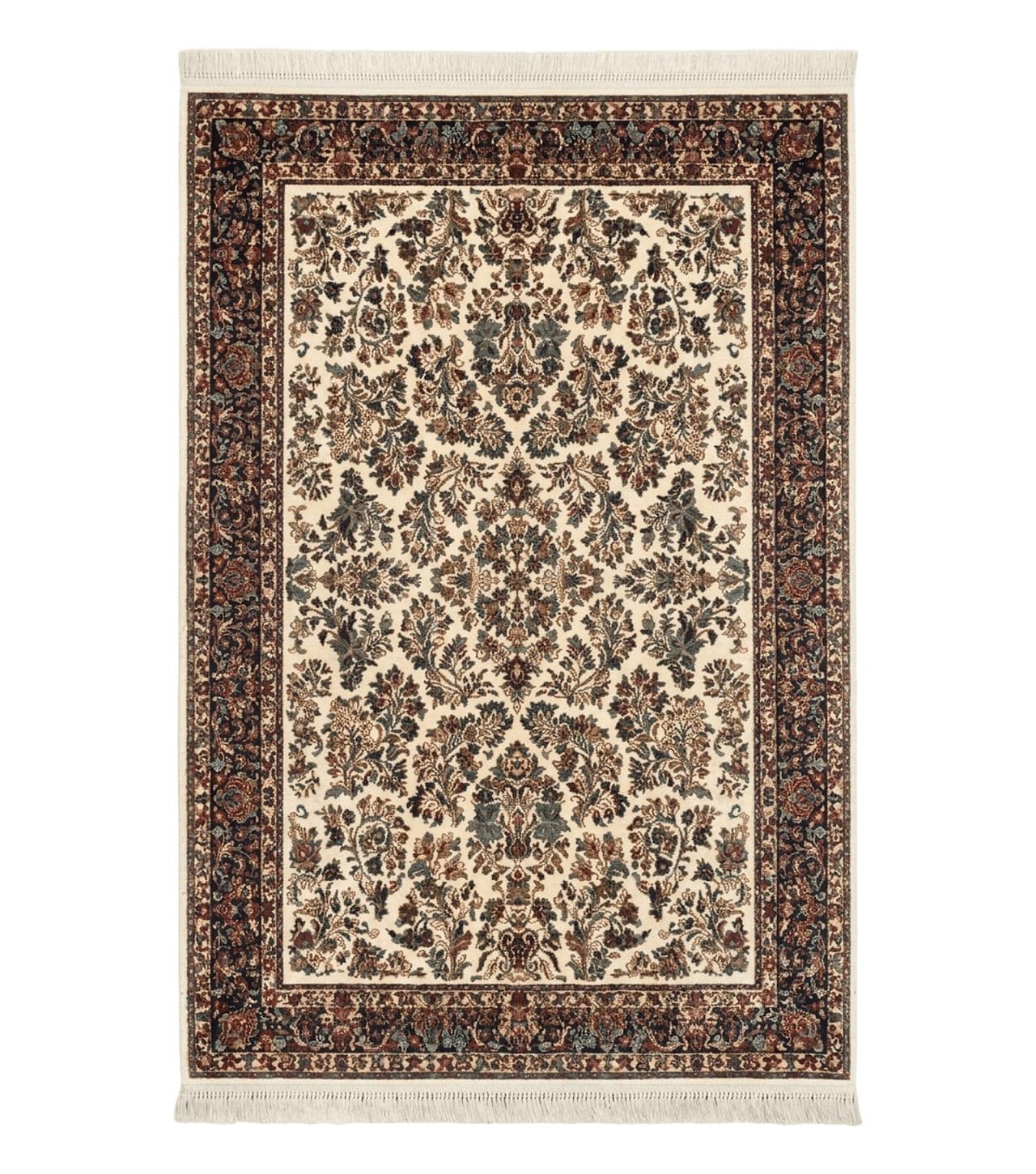 Karastan Rug 5.9 x 9, Ivory Sarouk #760, Wool Vintage Original Collection 700 Series by Jewel Rugs