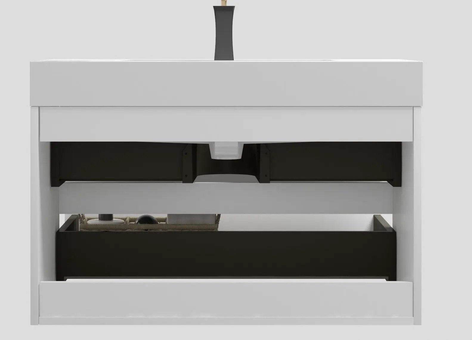 Alice - Bathroom Vanity With Large Storage, Sink Wall Mounted Floating Bathroom Vanity For Modern Bathroom, One-Piece Sink Basin Without Drain And Faucet by Unique Piece Furniture