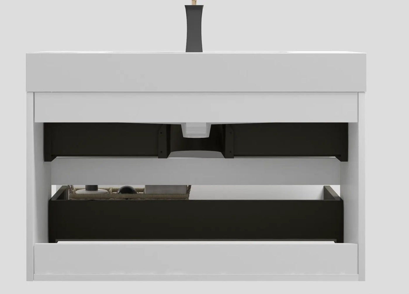 Alice - Bathroom Vanity With Large Storage, Sink, Wall Mounted by Unique Piece Furniture