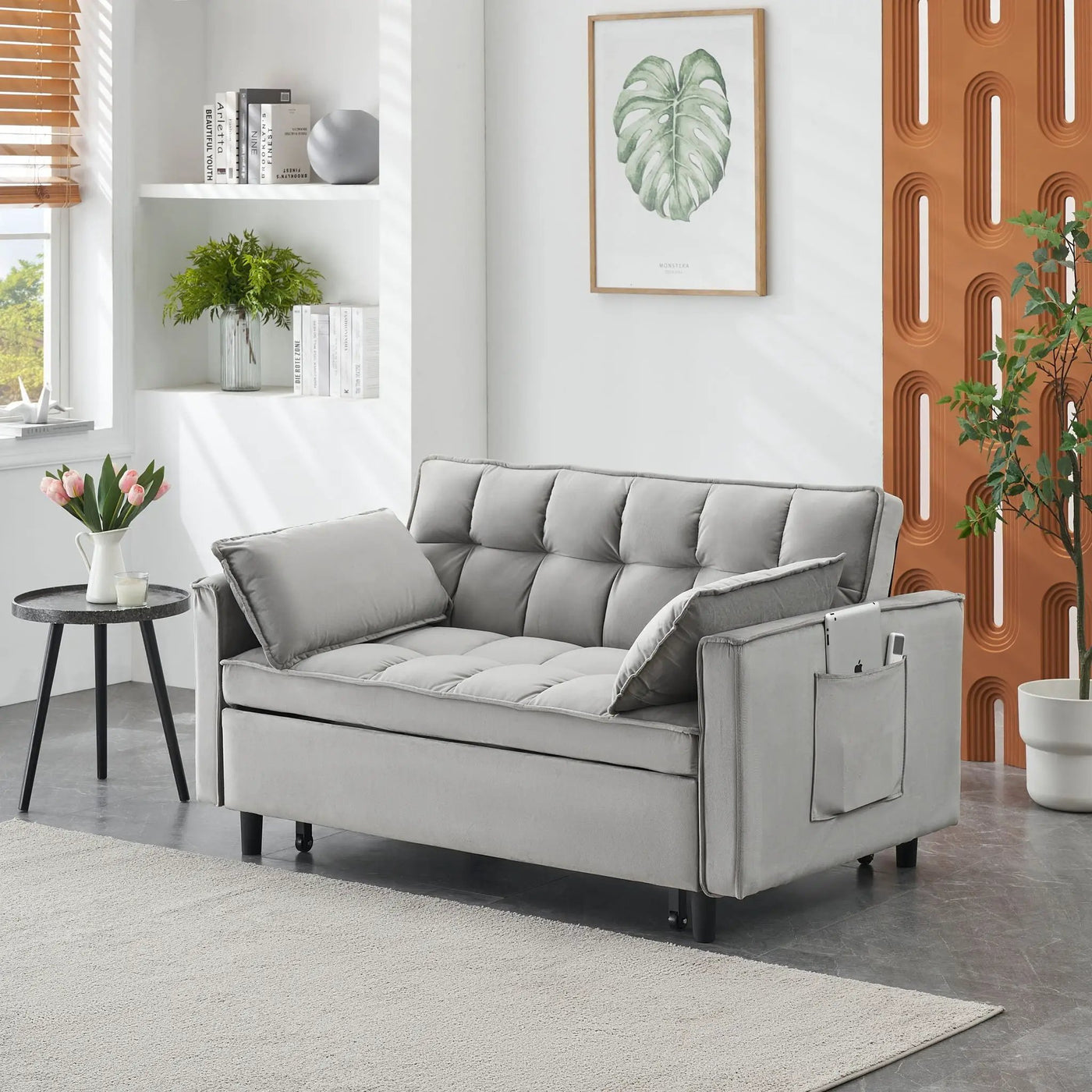 Sofa Bed With Pockets, 3 In 1 Convertible For Living Room by HouseOfZazla