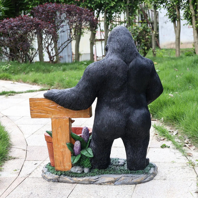 Outdoor Garden Sculpture Chimpanzees Flower Pot Planter by HouseOfZazla