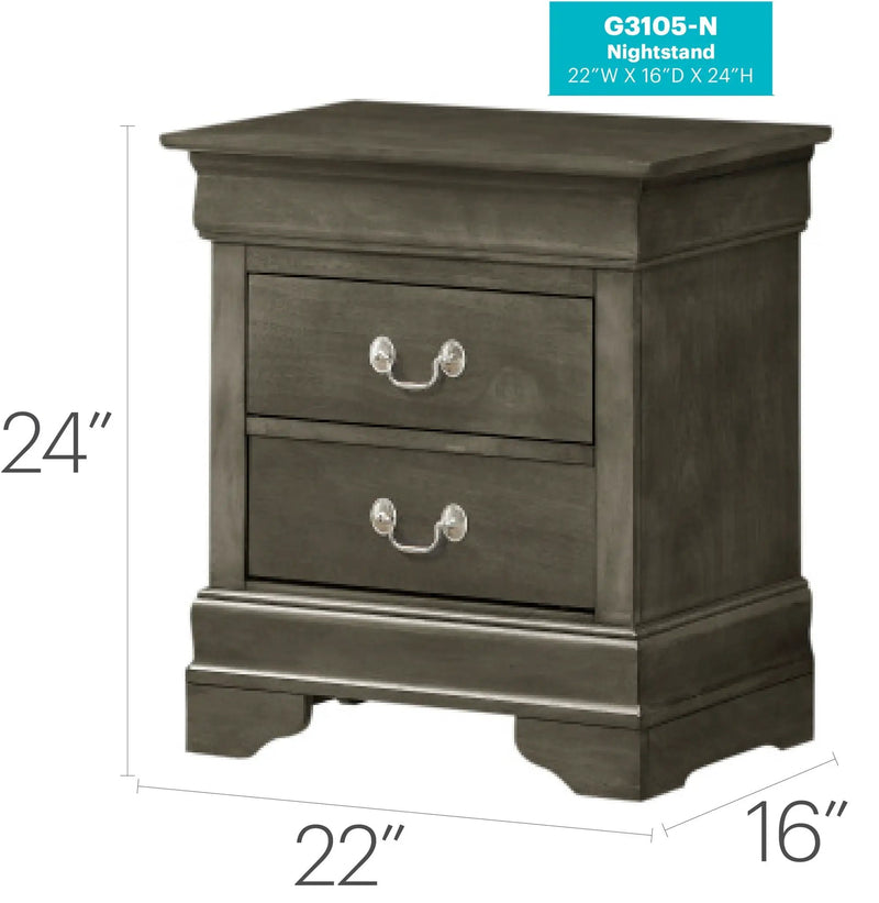 Louis Phillipe - Nightstand - Wood by Unique Piece Furniture