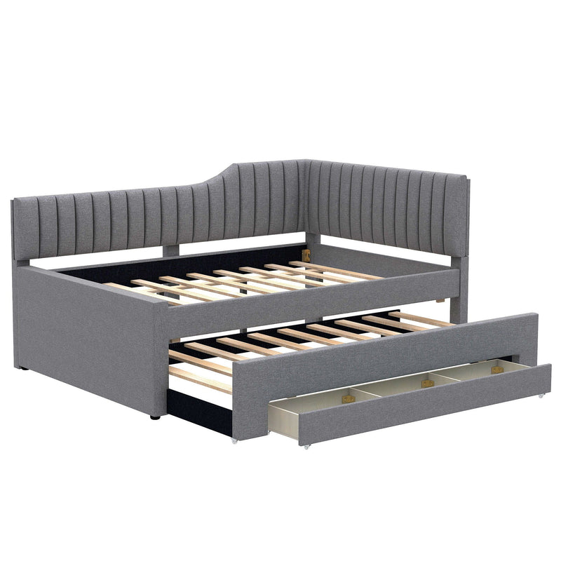 Upholstered Daybed With Trundle And 3 Drawers by HouseOfZazla