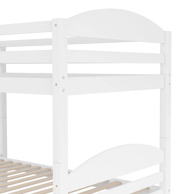 Twin L-Shaped Bunk Bed With Trundle - White by Unique Piece Furniture