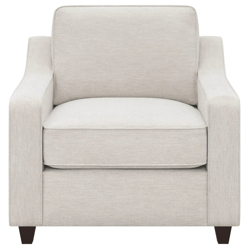 Christine Upholstered Sloped Arm Accent Chair Beige by Unique Piece Furniture