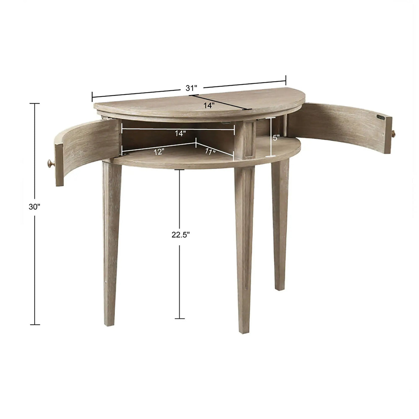 Vintage Inspired Storage Console Table With Fluted Doors by HouseOfZazla