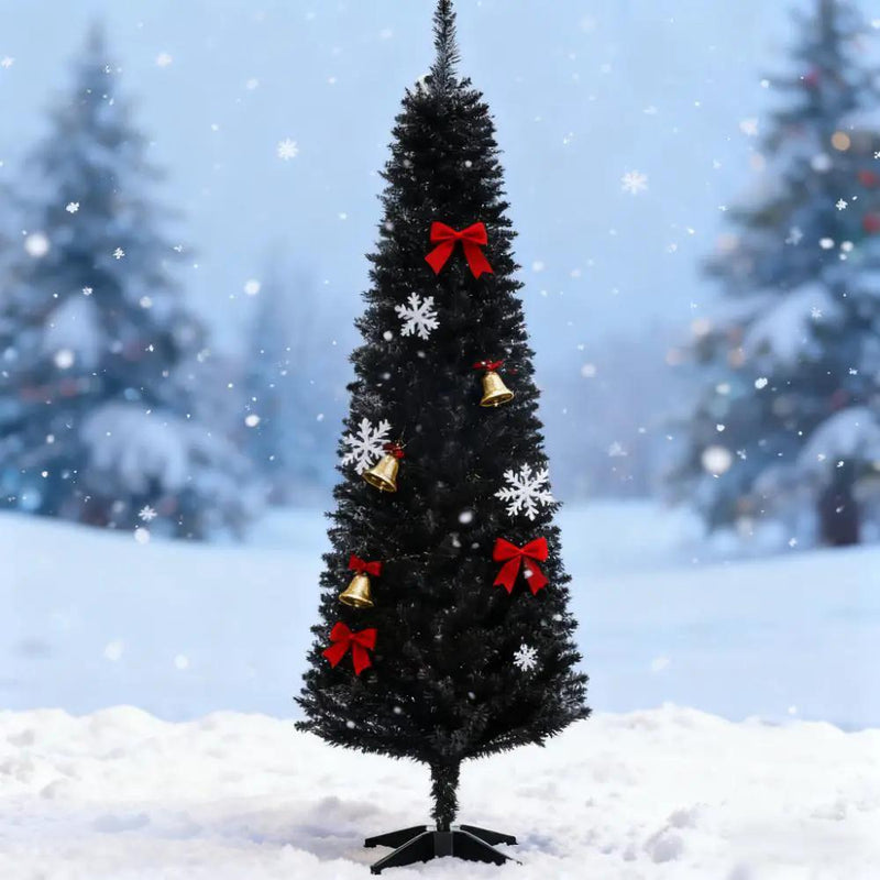 Slim Xmas Tree with Realistic Branch Tips and Plastic Stand by HouseOfZazla