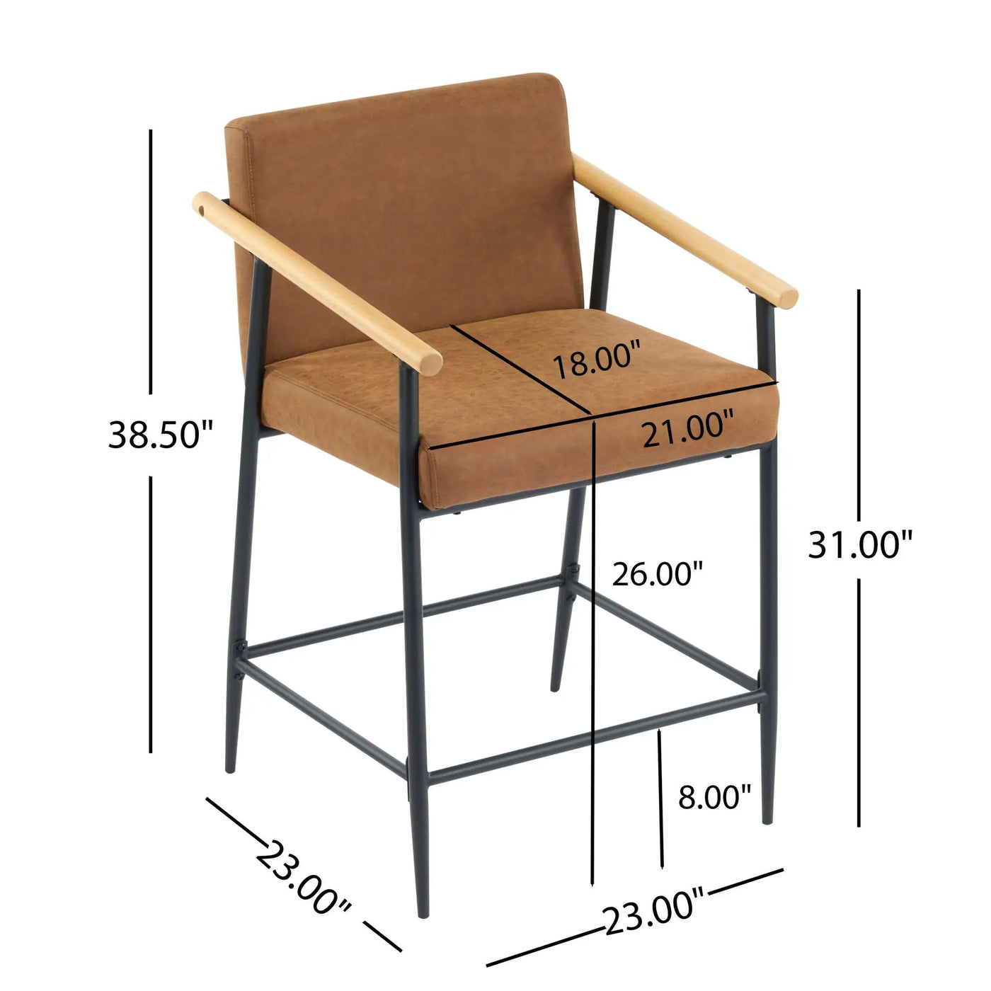 Mid Century Modern Counter Stool Set With Iron Frame by HouseOfZazla
