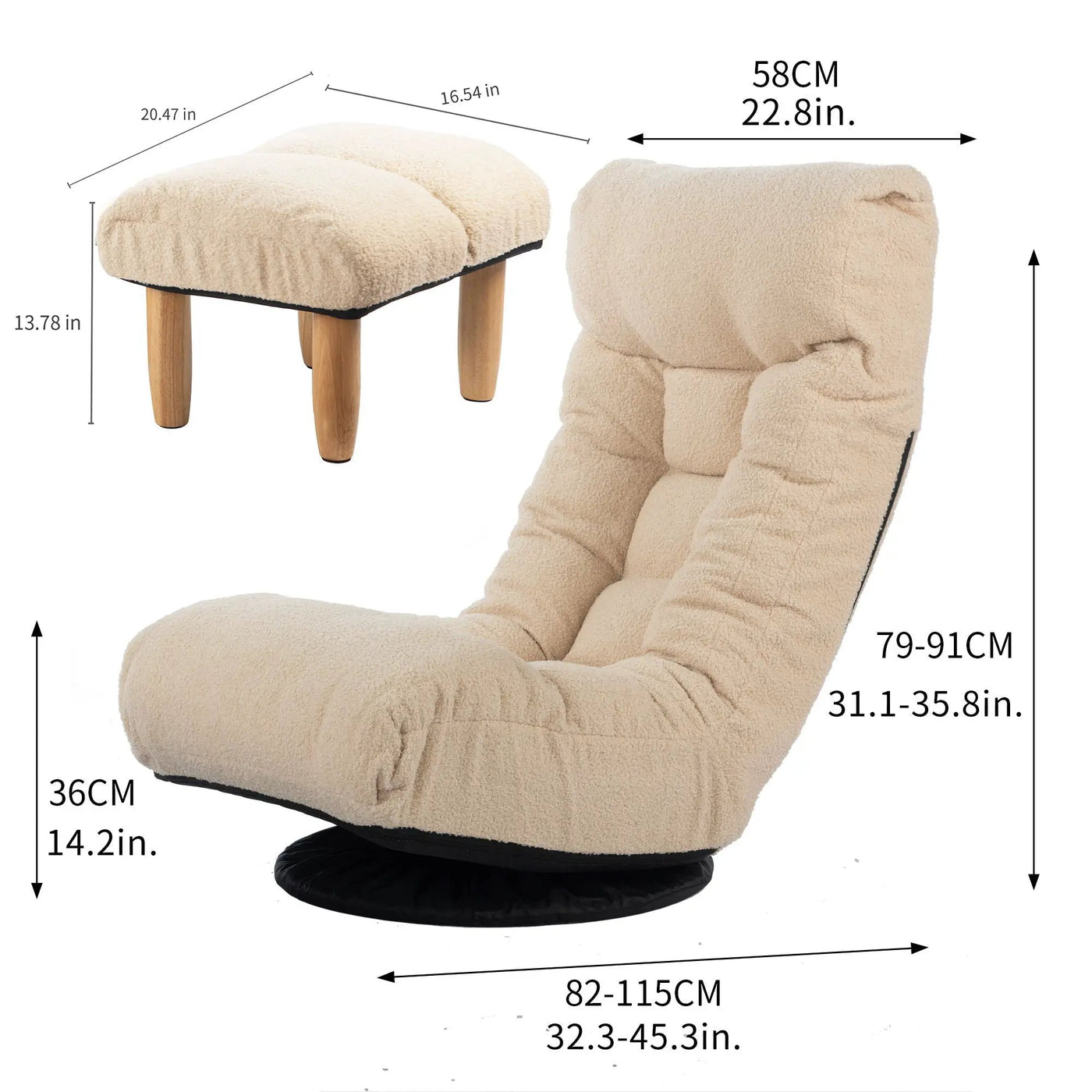 Adjustable Japanese Reclining Floor Chair Sofa With Metal Frame For Living Room by HouseOfZazla