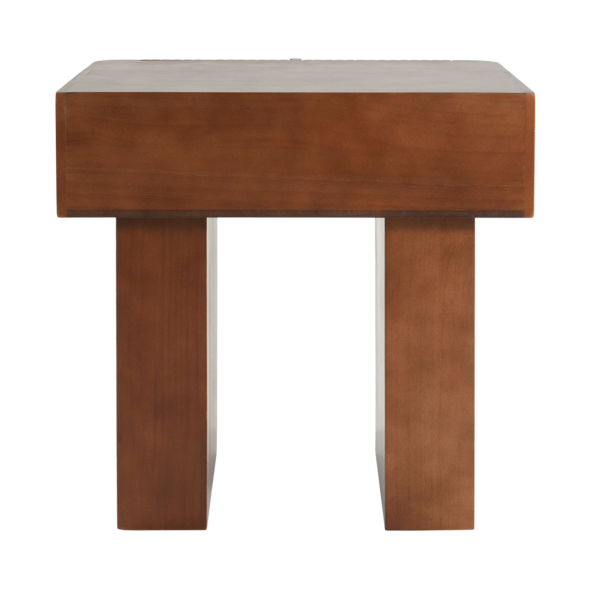 Wood End Table with Drawer with Fluted Front - Walnut, photo 9 of 10