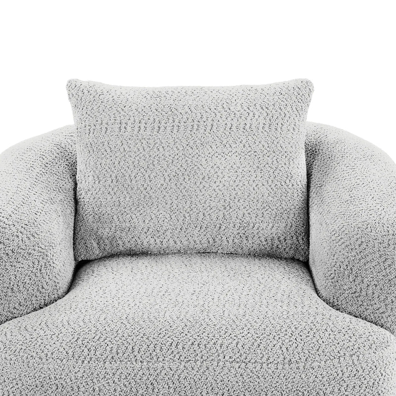 360° Swivel Barrel Sofa Chair With Throw Pillow, Upholstered Accent Chair by HouseOfZazla